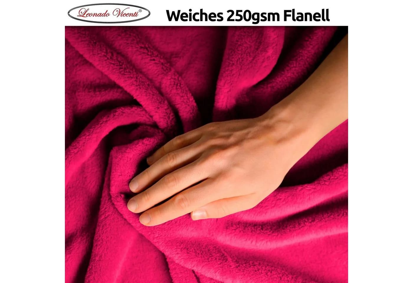 Leonado Vicenti Kuscheldecke Flauschig Weich Einfarbig - Bild 4