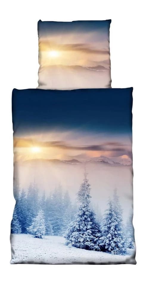 Leonado Vicenti Bettwäsche Winter Thermofleece 2-teilig blau/gelb - Bild 2