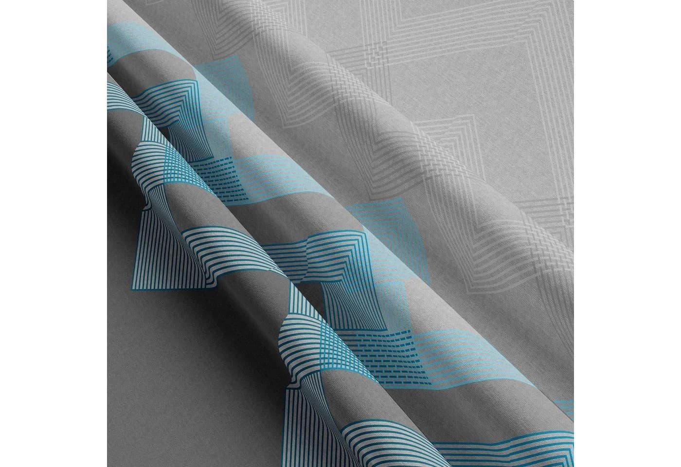 Leonado Vicenti Bettwäsche Baumwolle Geometrisch Blau Grau - Bild 4