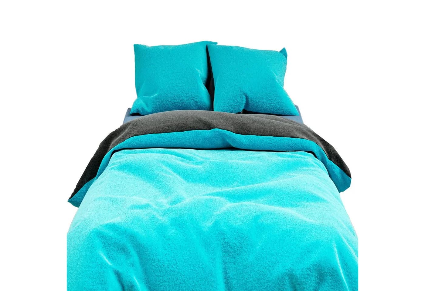 Leonado Vicenti Bettwäsche Winter Teddy Plüsch Türkis 2-teilig Fleece - Bild 2