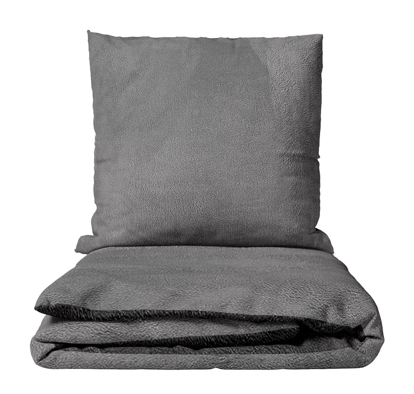 Leonado Vicenti Bettwäsche Winter Grau Fleece 2-teilig Wendebettbezug - Bild 2