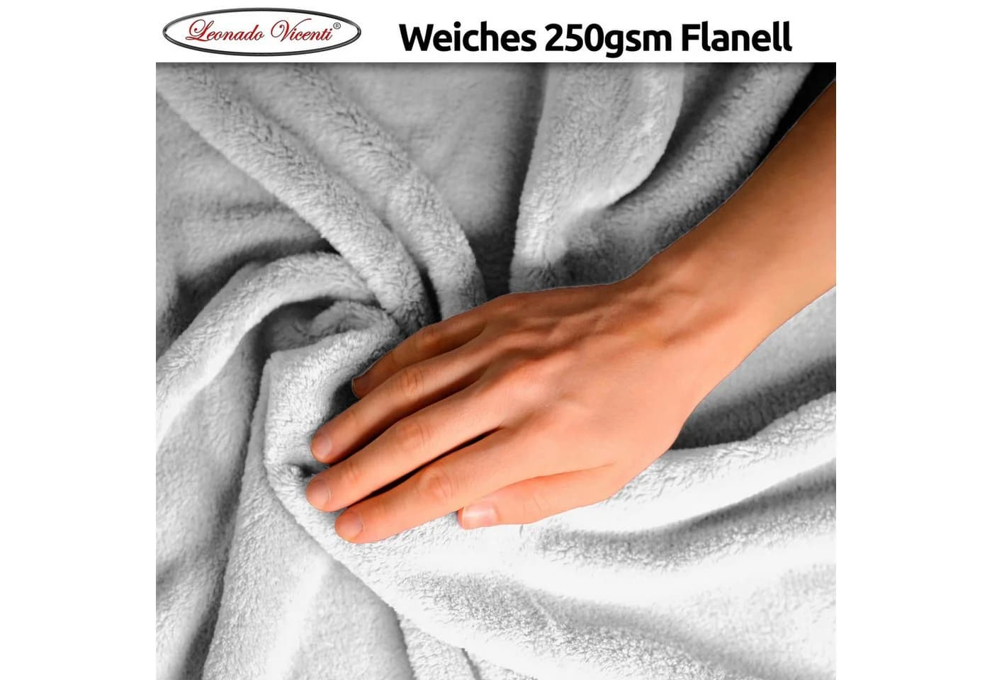 Leonado Vicenti Wohndecke 2er Pack Weiß Kuschelig Warm - Bild 3