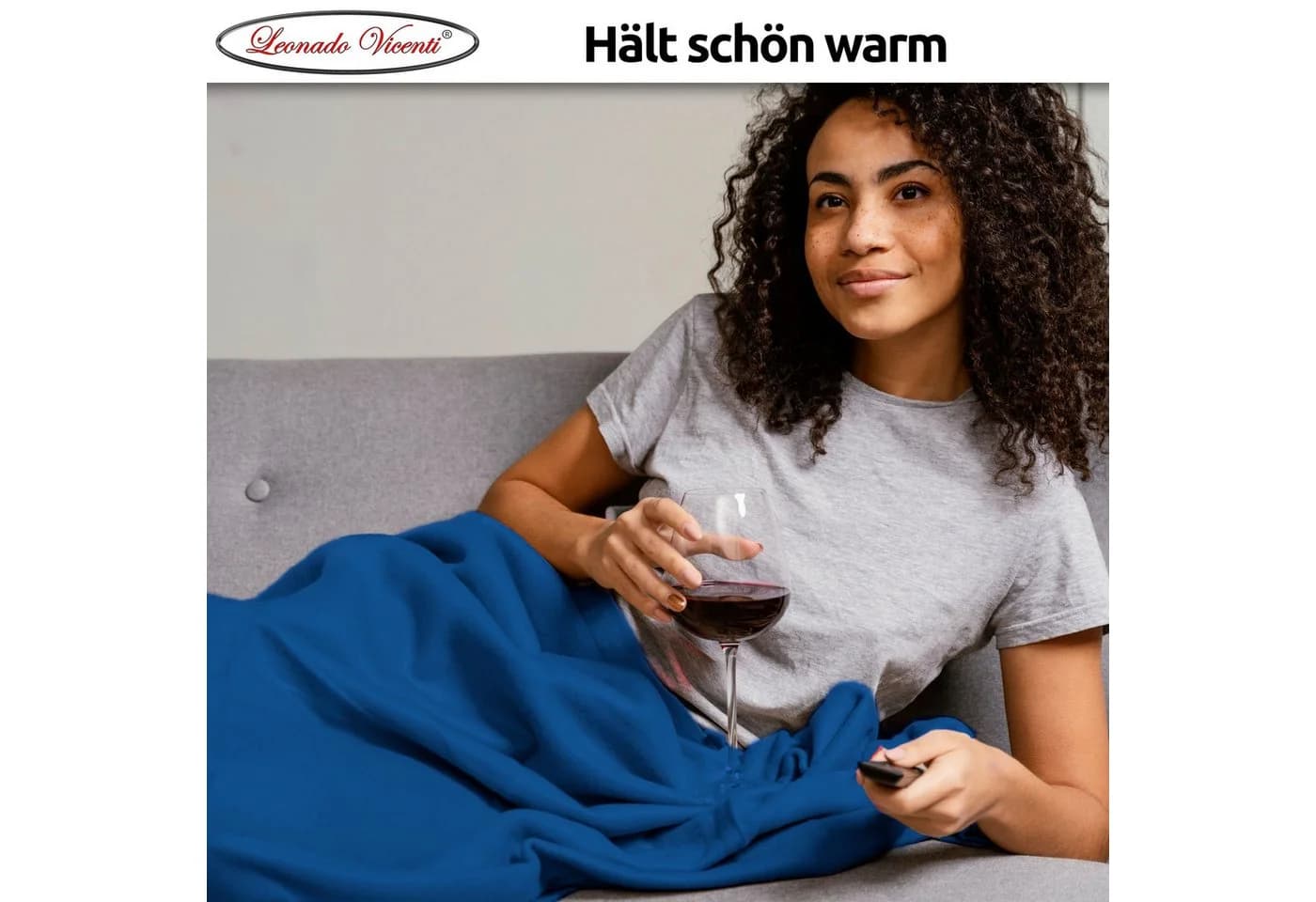 Leonado Vicenti Wohndecke 2er Set Dunkelblau Kuscheldecke Fleece