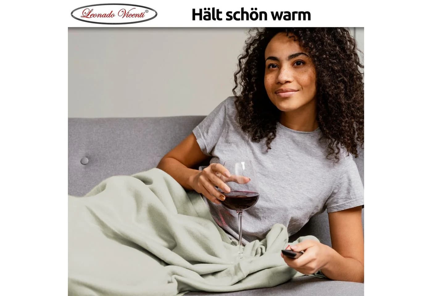 Leonado Vicenti Wohndecke 2er Pack Grau Kuschelig Warm Fleece