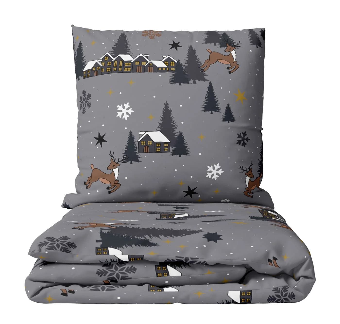 Leonado Vicenti Bettwäsche 135x200 cm Grau Fleece Winter Design - Bild 2