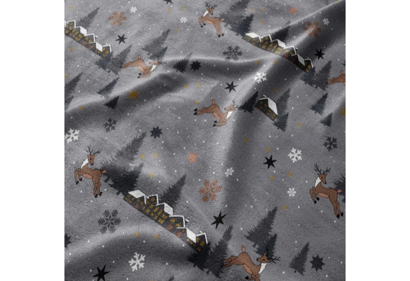 Leonado Vicenti Bettwäsche 135x200 cm Grau Fleece Winter Design - Bild 4