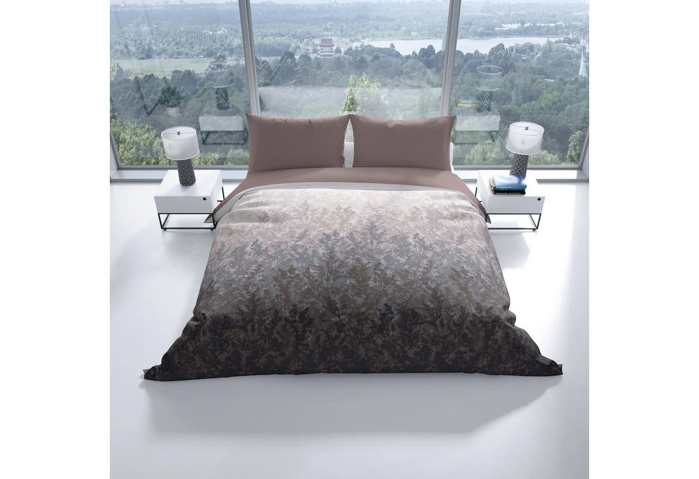 Leonado Vicenti Bettwäsche 4-teilig Baumwolle Beige Braun Schwarz Floral - Bild 5