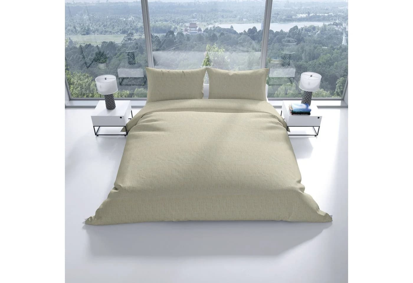 Leonado Vicenti Bettwäsche Musselin Beige 100% Baumwolle