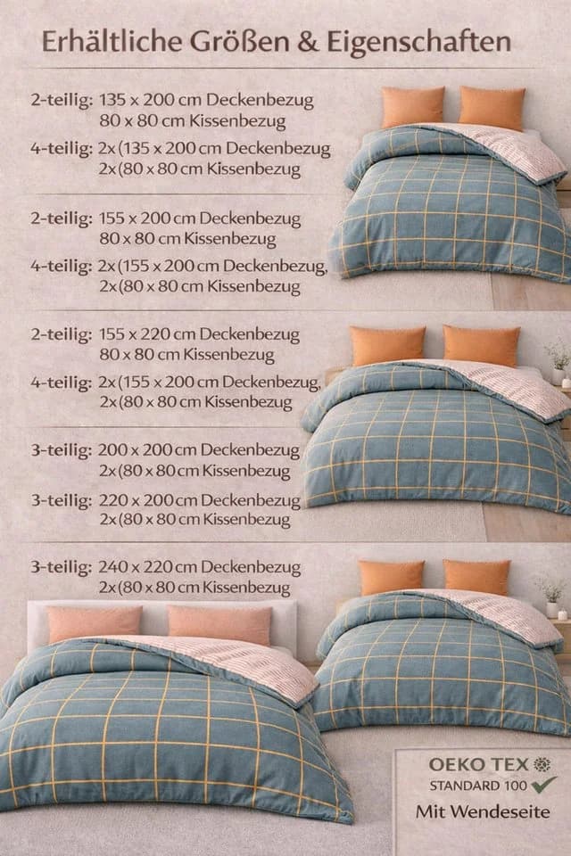 Leonado Vicenti Wendebettwäsche Grau Senfgelb Orange Renforcé 3-teilig - Bild 4
