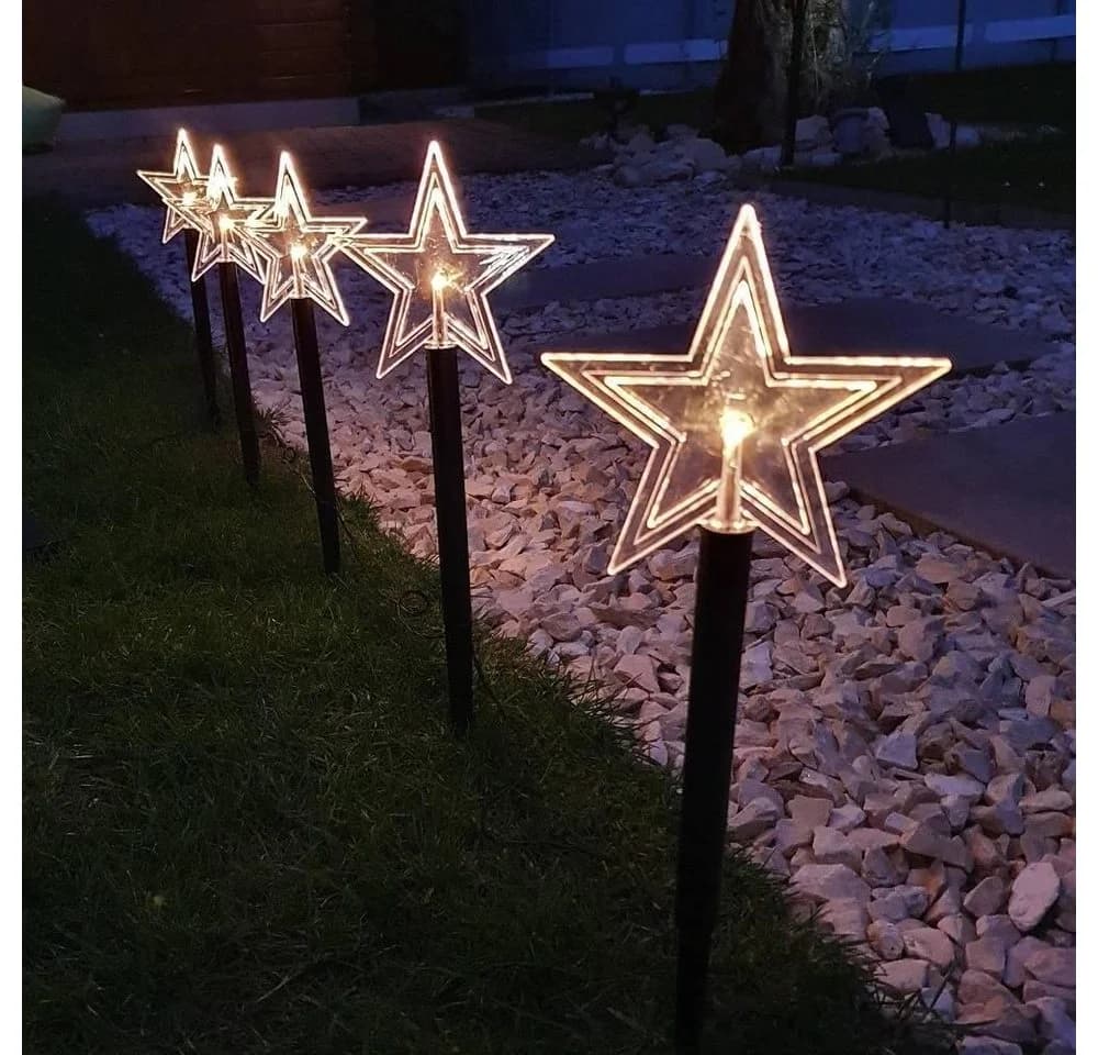 FHS LED Solarleuchte 5 LED Leuchtstäbe Warmweiß