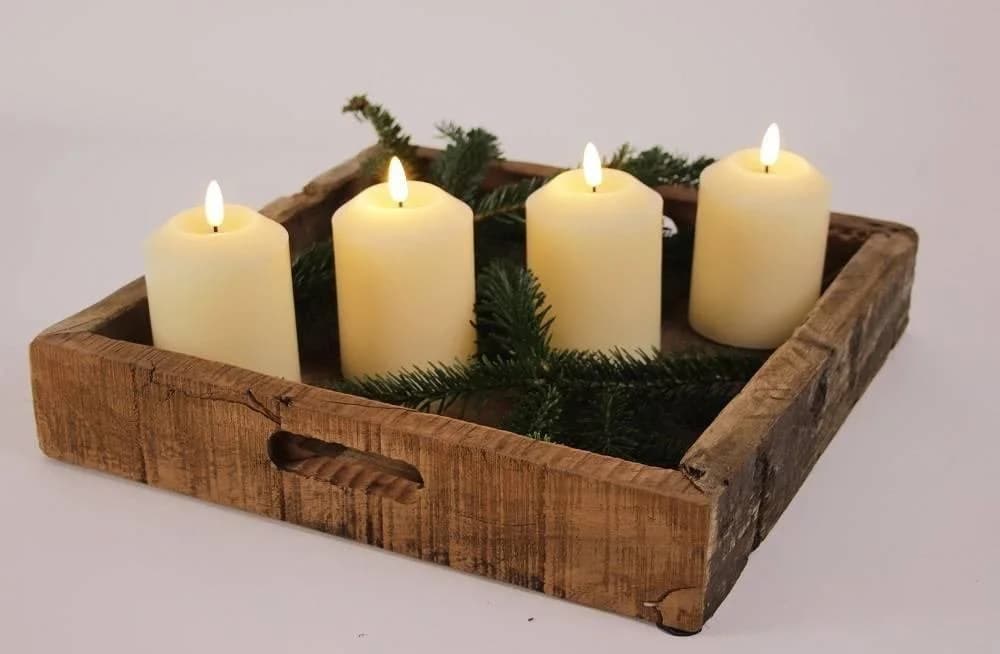 FHS LED-Echtwachskerzen Set 4er Creme mit Timer & Fernbedienung - Bild 3