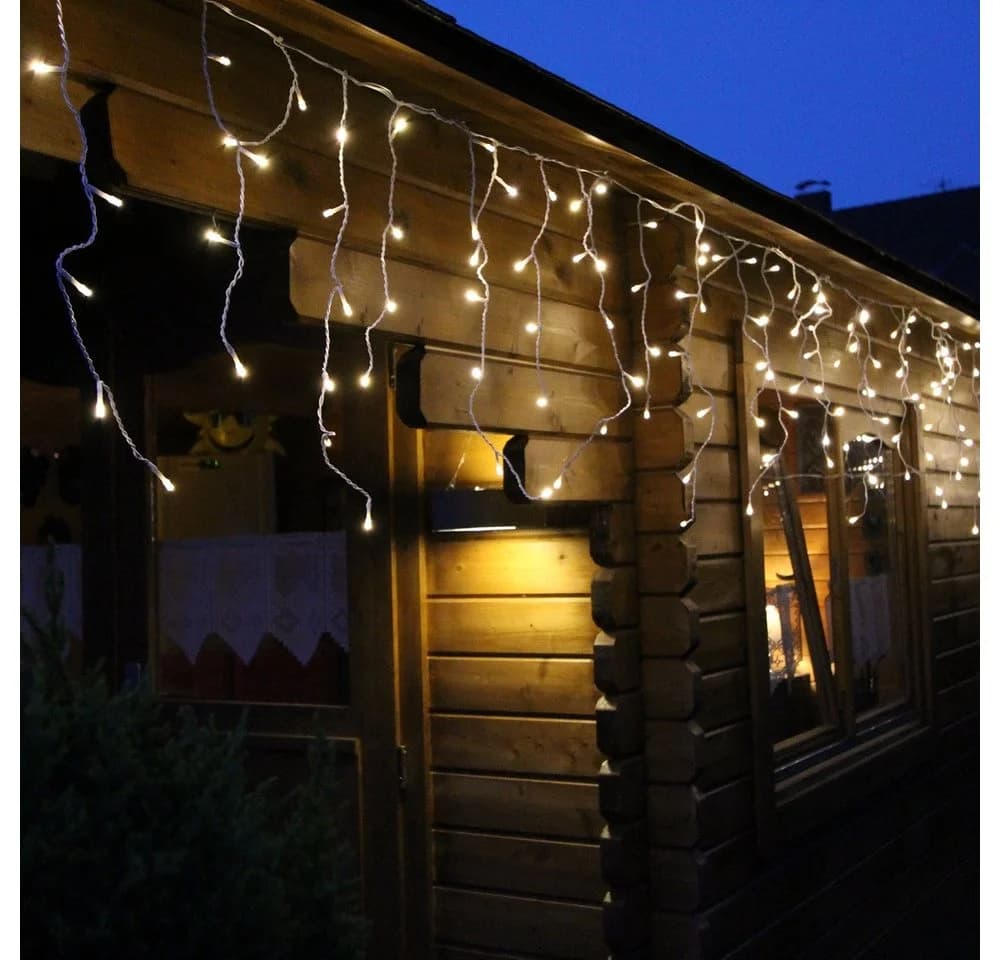 Star-Max LED-Lichterkette 36360 Eisregen 480er 12m Warmweiß-Weiß Außen Timer