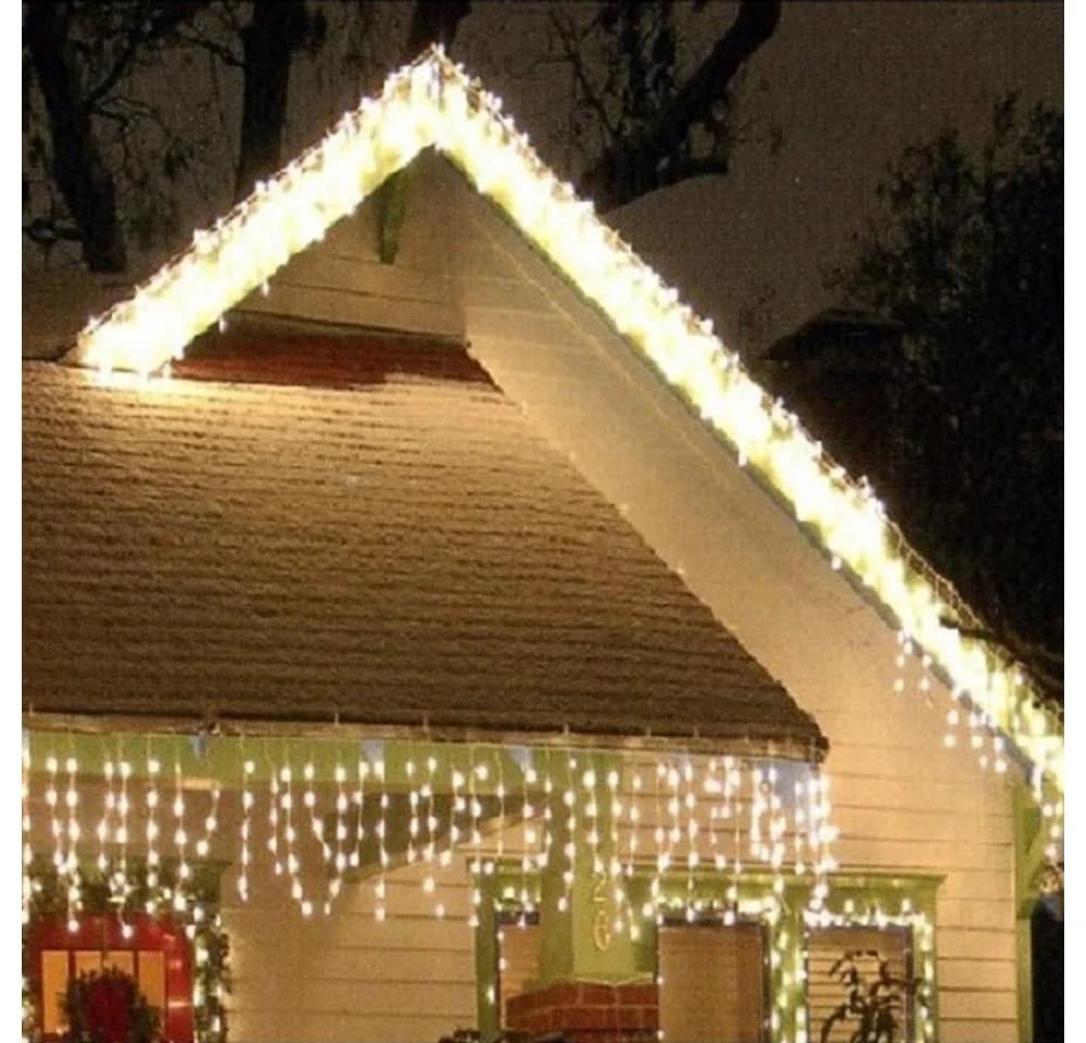 Star-Max LED-Lichterkette 36360 Eisregen 480er 12m Warmweiß-Weiß Außen Timer - Bild 2