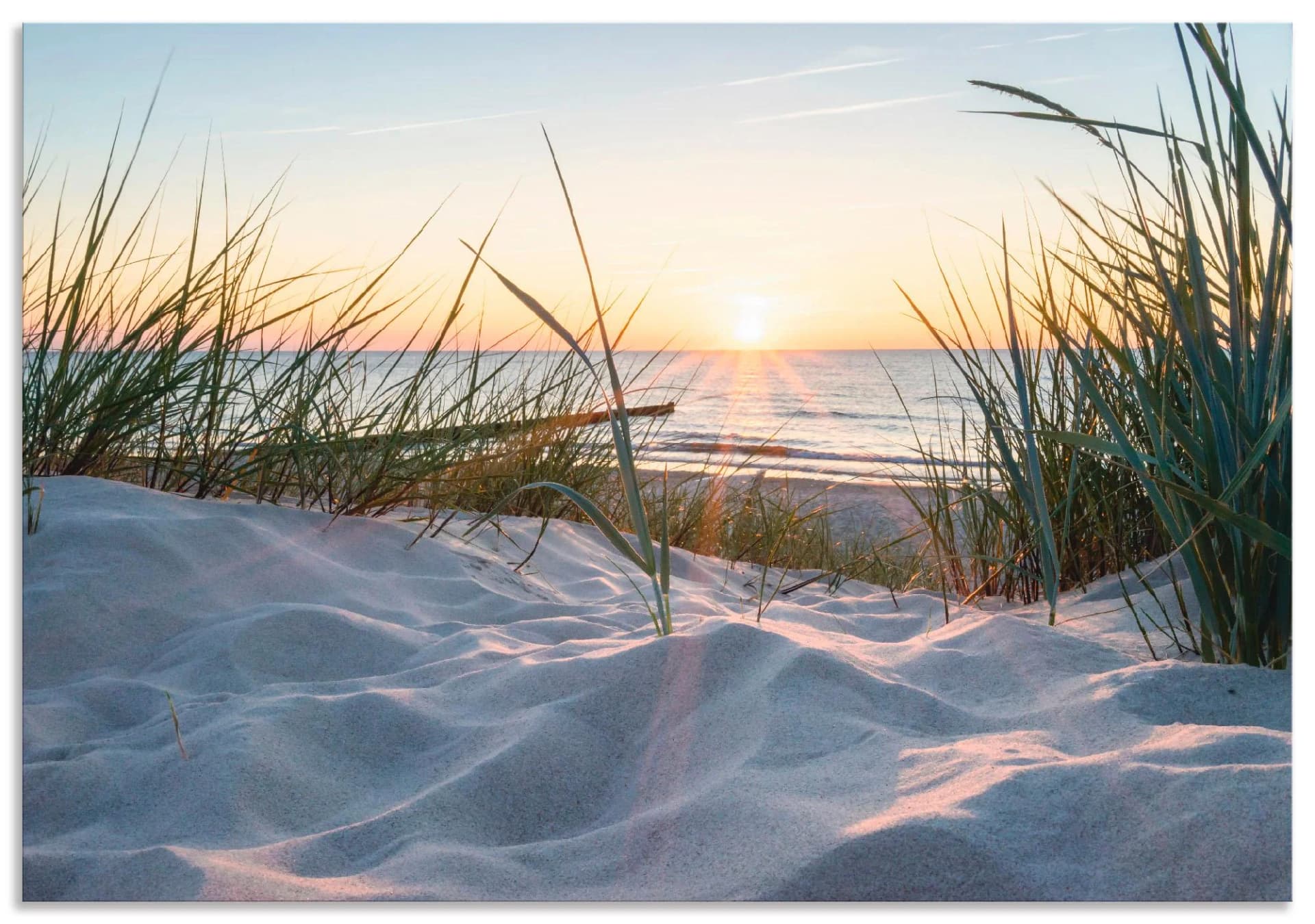 ARTLAND Wandbild Ostseestrand Beige Strandmotiv Querformat