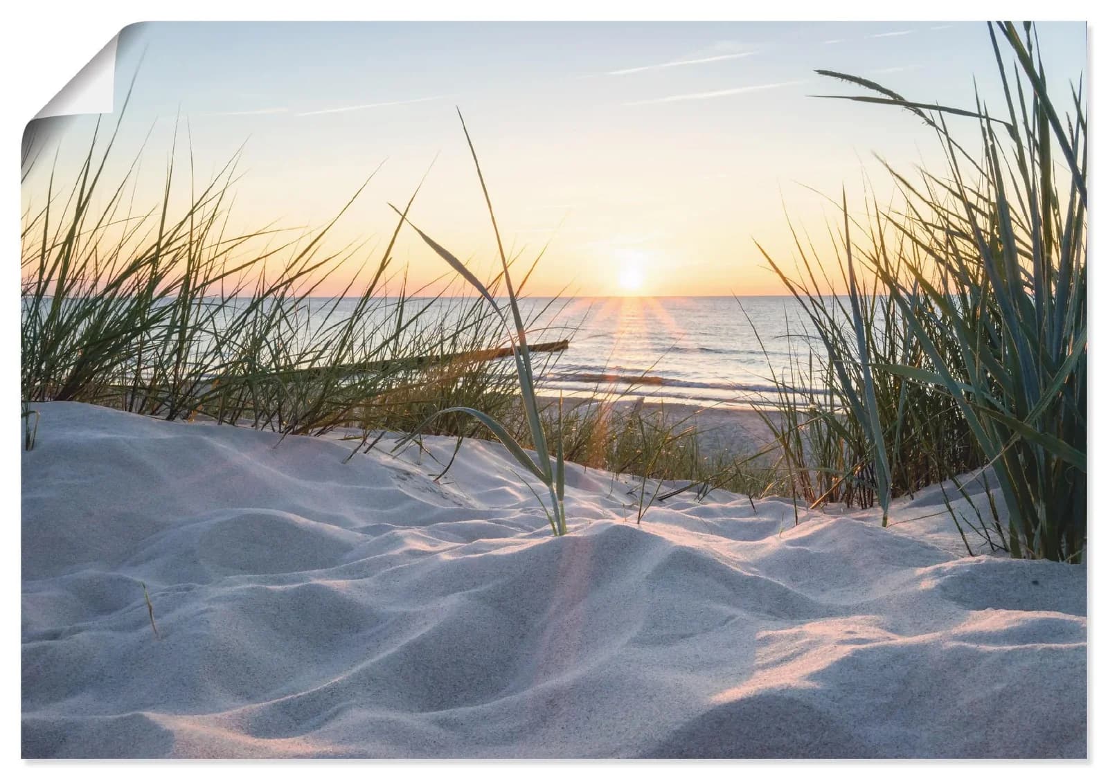 ARTLAND Wandbild Ostseestrand Beige Querformat 70x50 cm