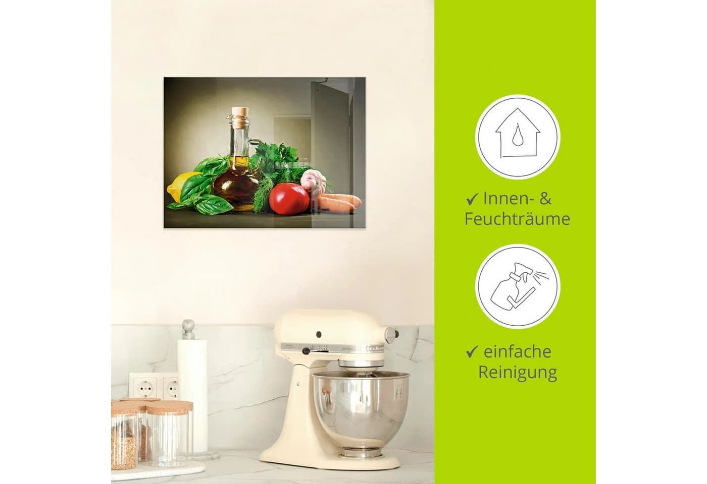 Artland Glasbild Gesundes Gemüse und Gewürze Bunt - Bild 4