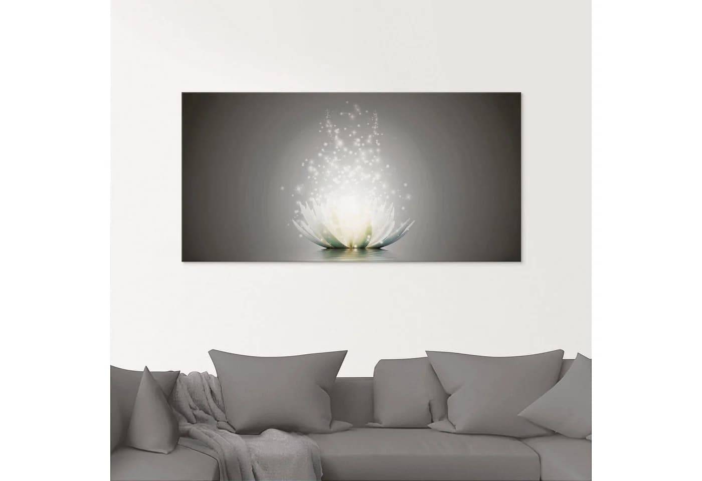 Artland Glasbild Magie der Lotus-Blume Grau - Bild 3