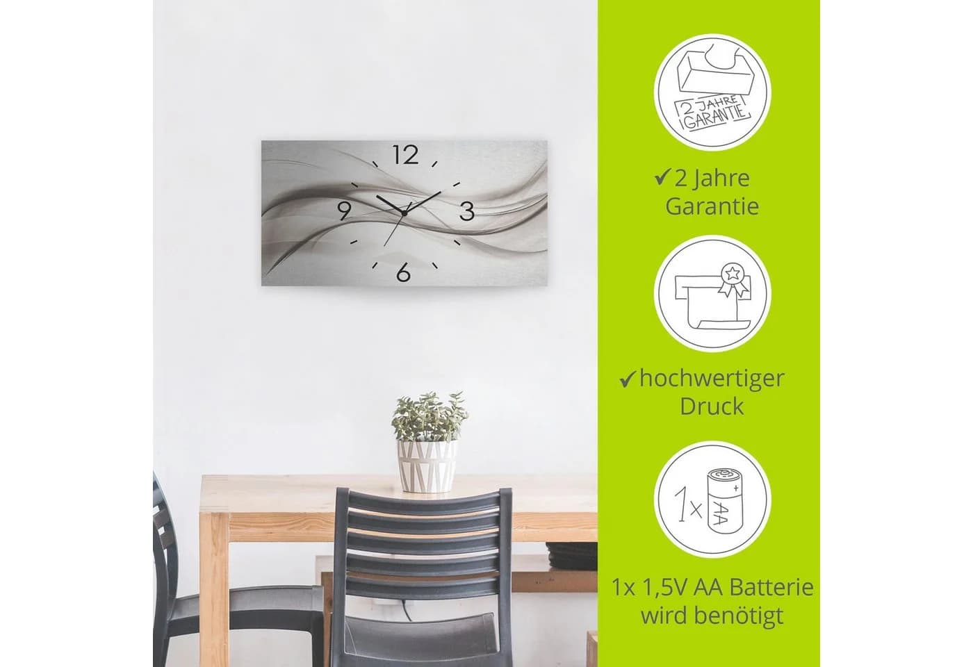 Artland Wanduhr Abstraktes Design Silber - Bild 5