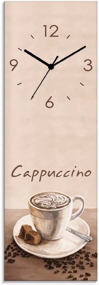 ARTLAND Wanduhr Cappuccino - Kaffee Glas Beige Lautlos Funk - Bild 2