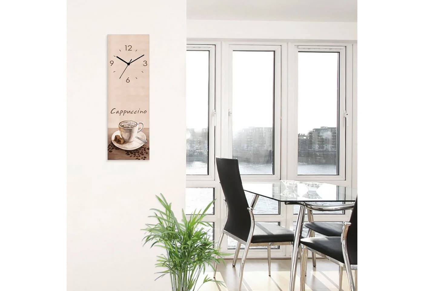 ARTLAND Wanduhr Cappuccino - Kaffee Glas Beige Lautlos Funk - Bild 3