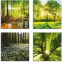 Artland Leinwandbild Set Wald 4-tlg. Grün Naturmotiv Bild 2