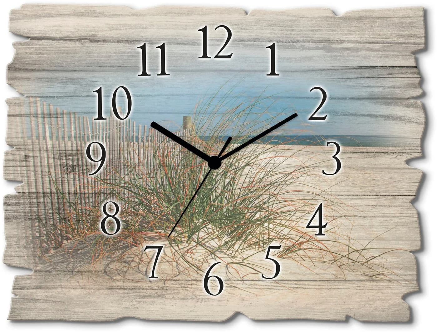 Wanduhr ARTLAND "Schöne Sanddüne mit Gräsern und Zaun" Beige - Bild 2