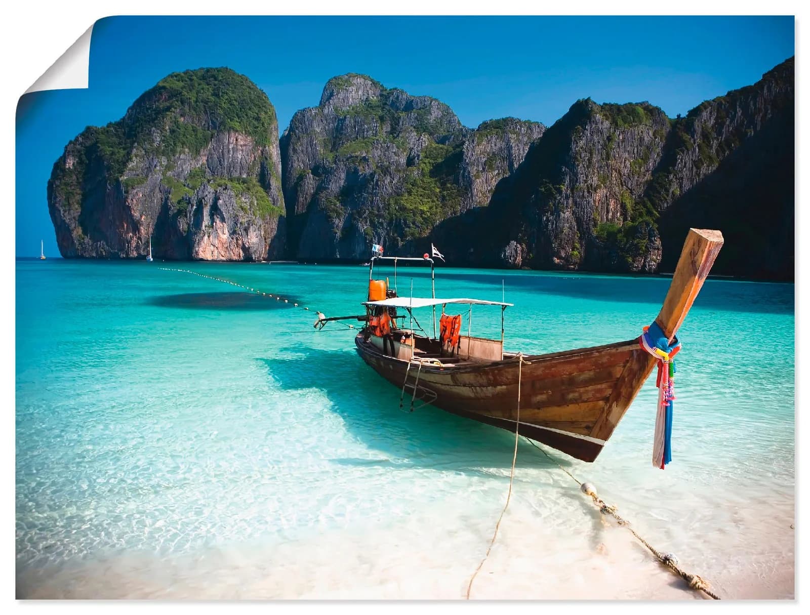 ARTLAND Poster Maya Bay Thailand Blau Querformat