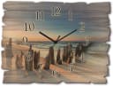 Artland Wanduhr Sonnenuntergang Strand Wellenbrecher Birkenholz Bild 2