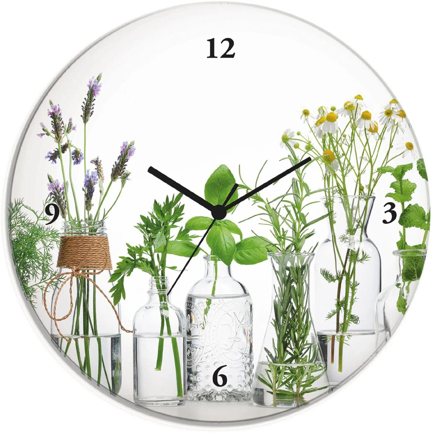 Artland Wanduhr Glasuhr rund Öle mit Kräutern lautlos - Bild 2