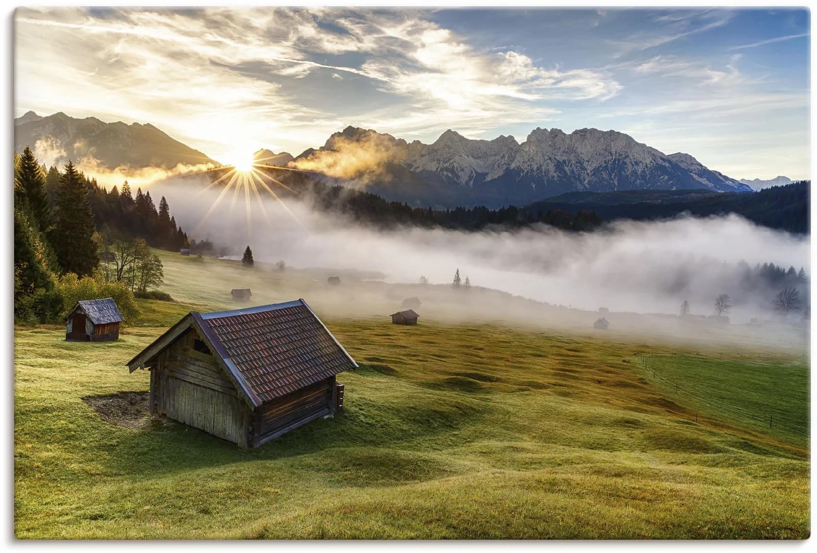 Artland Herbst in Bayern Berge & Alpenbilder Leinwandbild