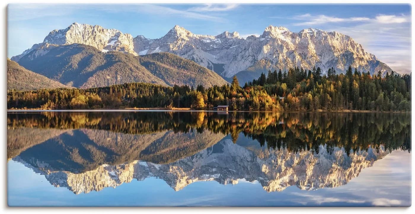 Artland Leinwandbild Karwendelblick am Barmsee auf Echtholzrahmen - Bild 2