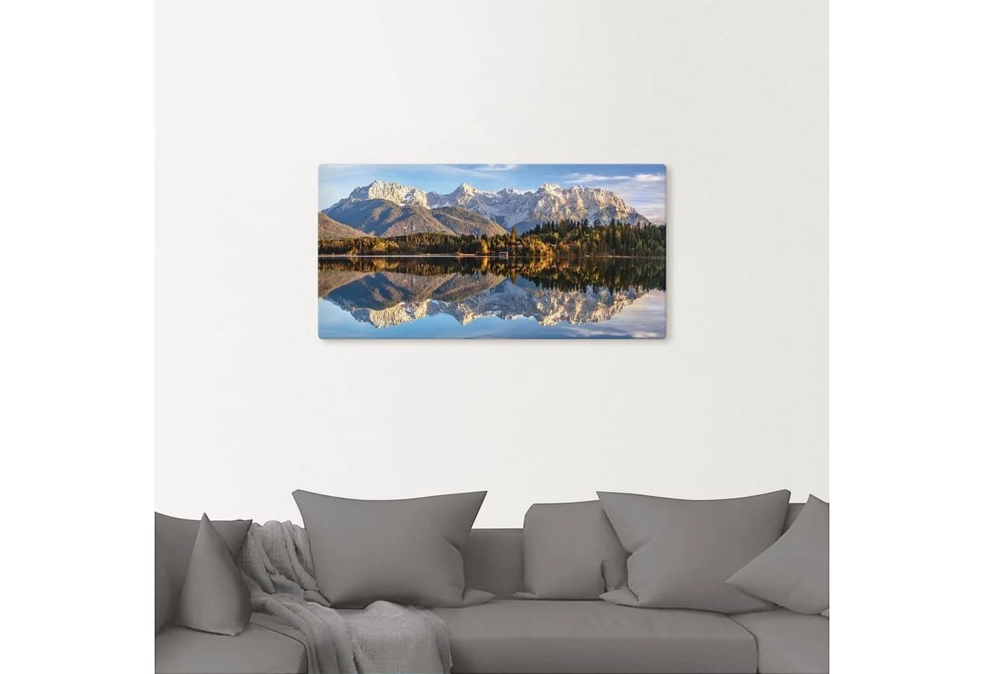 Artland Leinwandbild Karwendelblick am Barmsee auf Echtholzrahmen - Bild 3