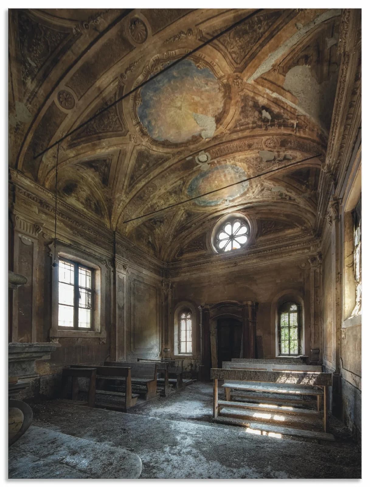 ARTLAND Wandbild Lost Place Alte Kirche Architektur Braun 30x40 cm