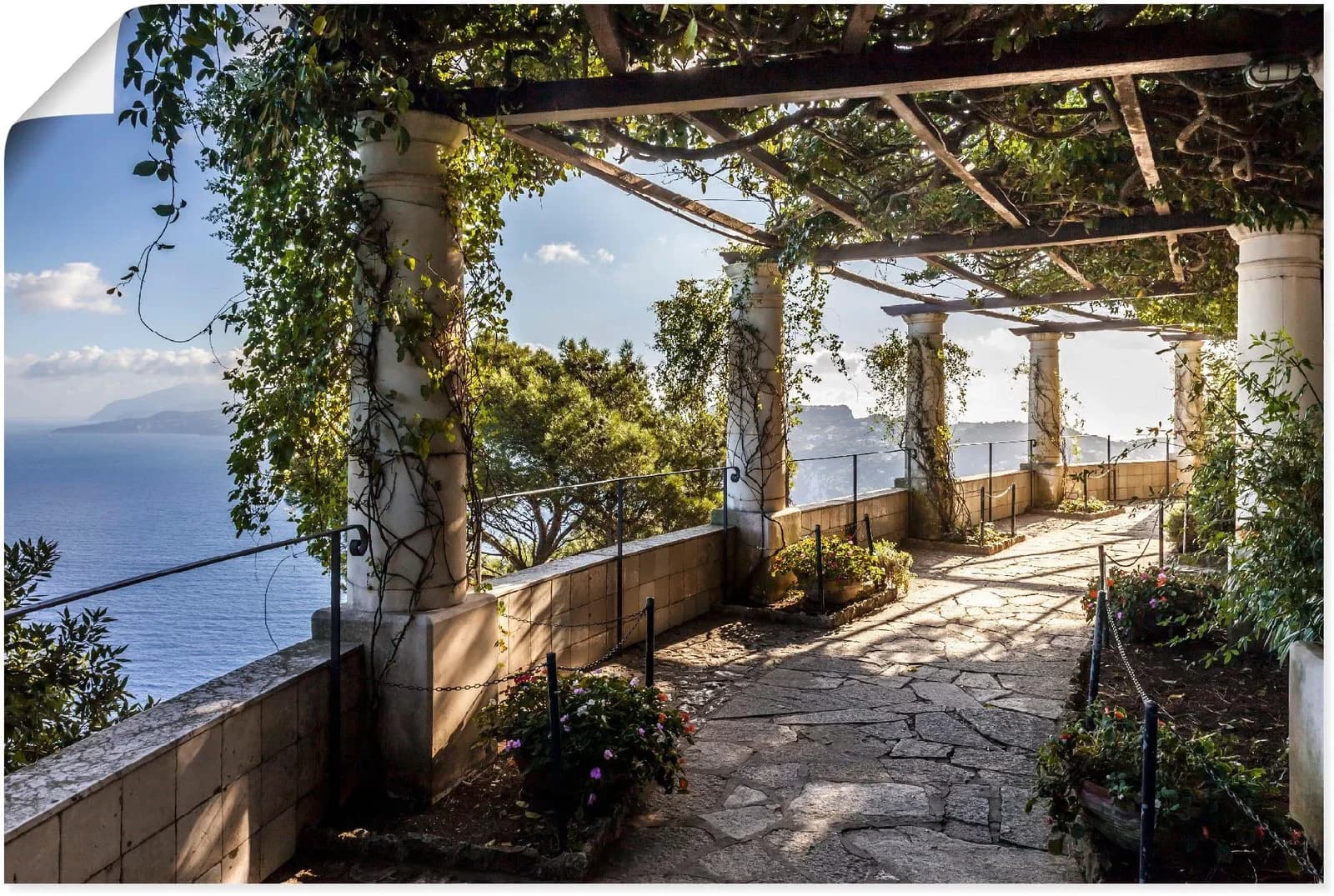 Artland Wandbild Garten der Villa San Michele auf Capri Grün