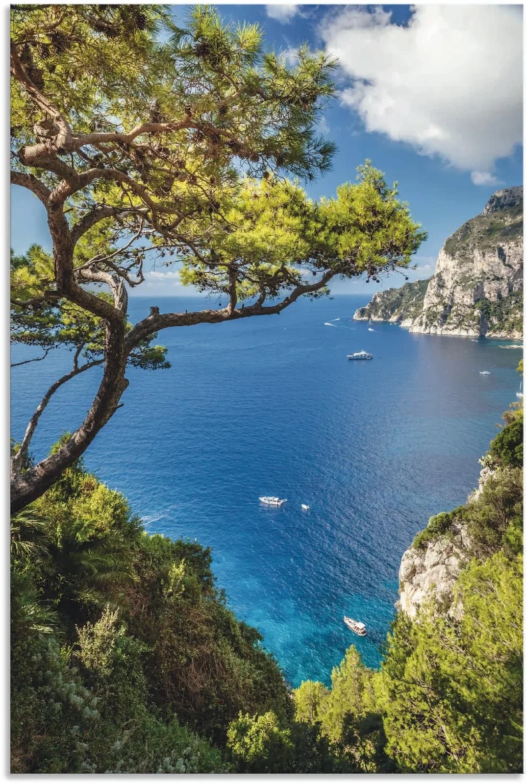 Artland Punta de Masullo, Insel Capri, Italien Wandbild Blau