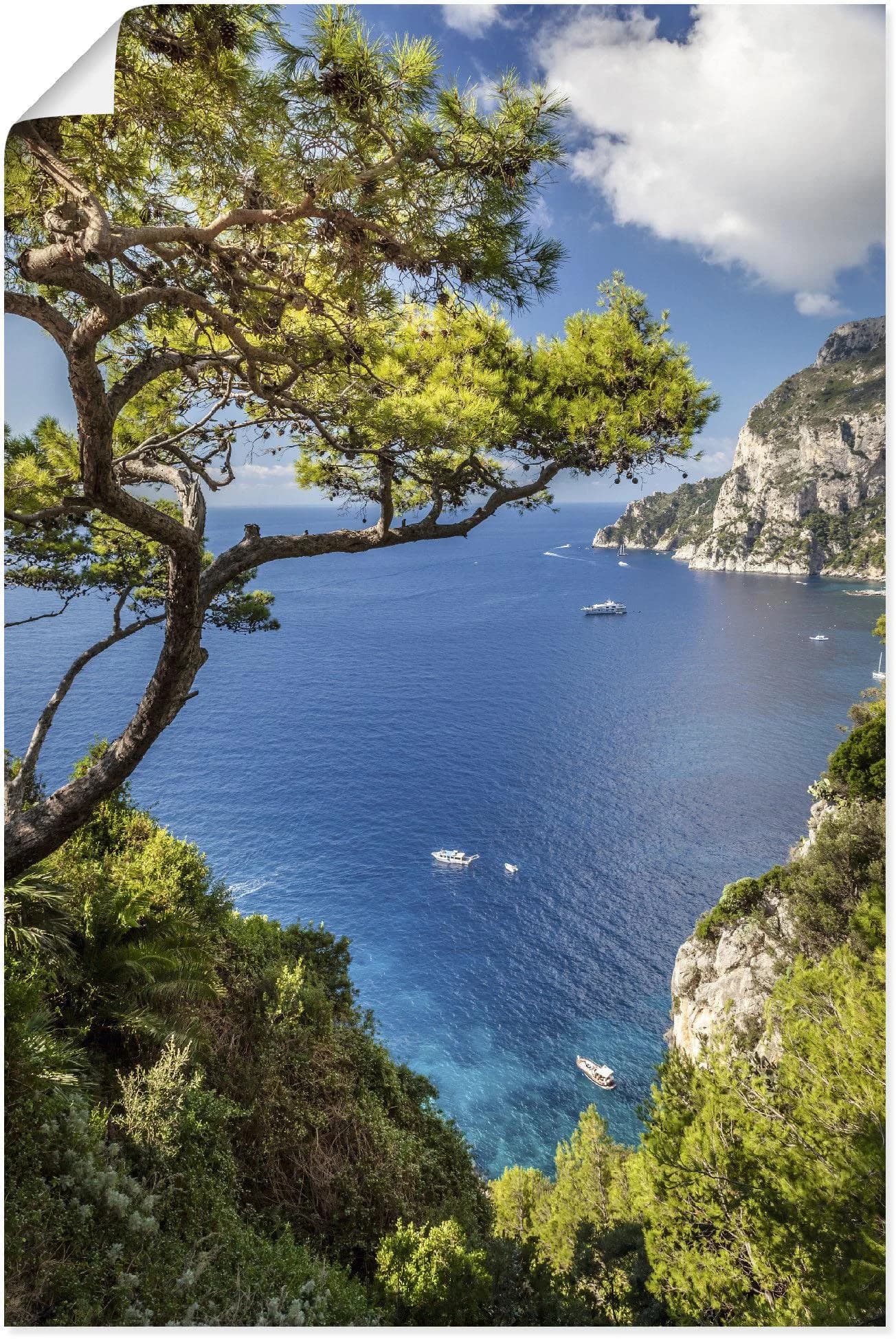 Artland Punta de Masullo, Insel Capri, Italien Wandbild Blau