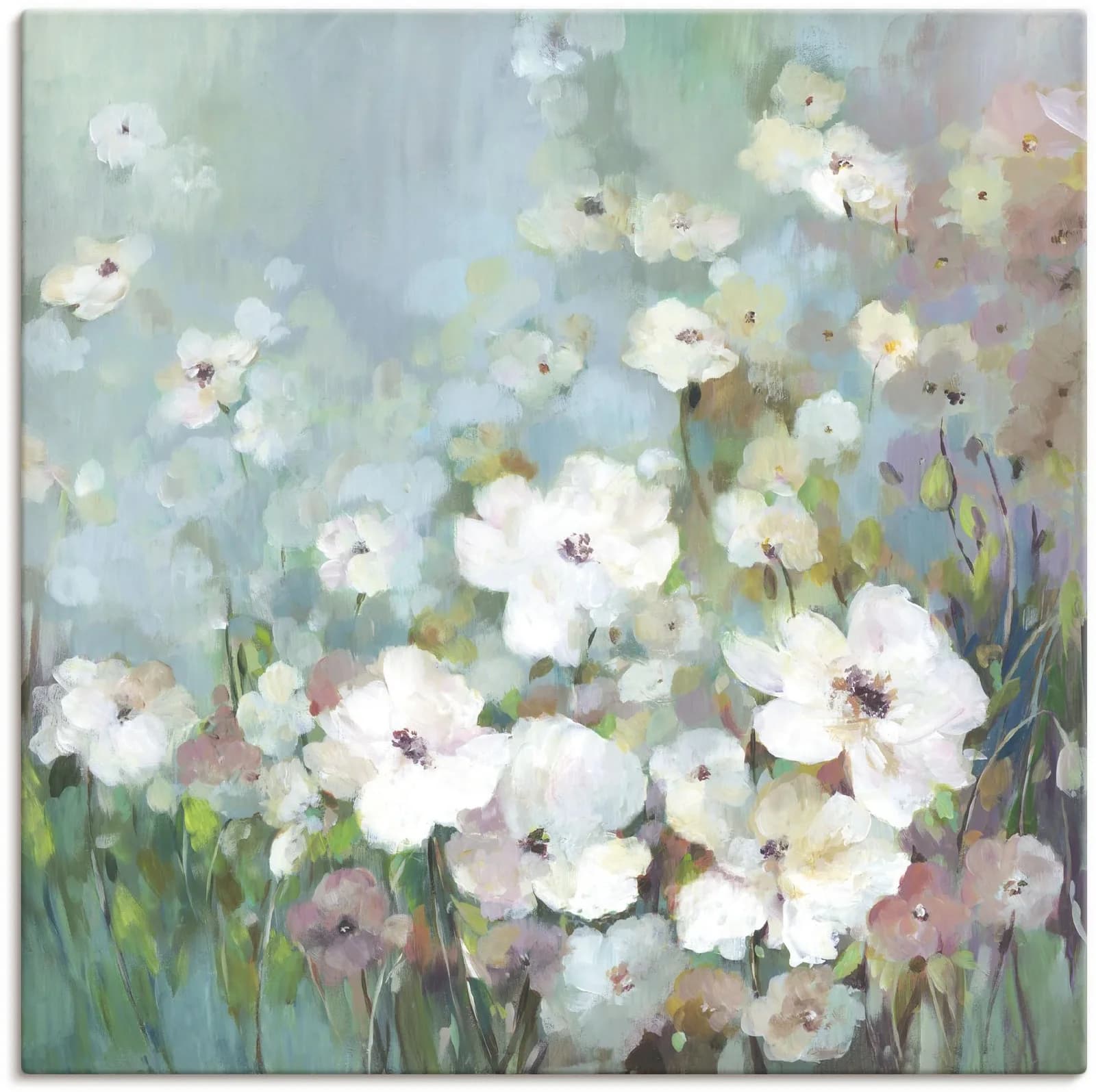 Wandbild ARTLAND Feldblumengarten Blumenwiese Leinwand