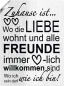 ARTLAND Wandbild "Wo die Liebe wohnt" Grau Leinwand Poster Bild 2