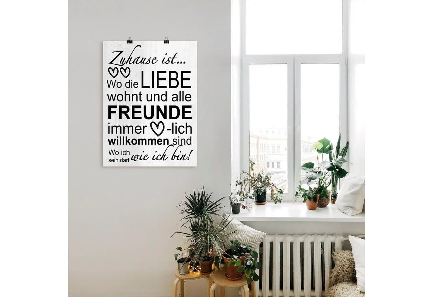 ARTLAND Wandbild "Wo die Liebe wohnt" Grau Leinwand Poster - Bild 3