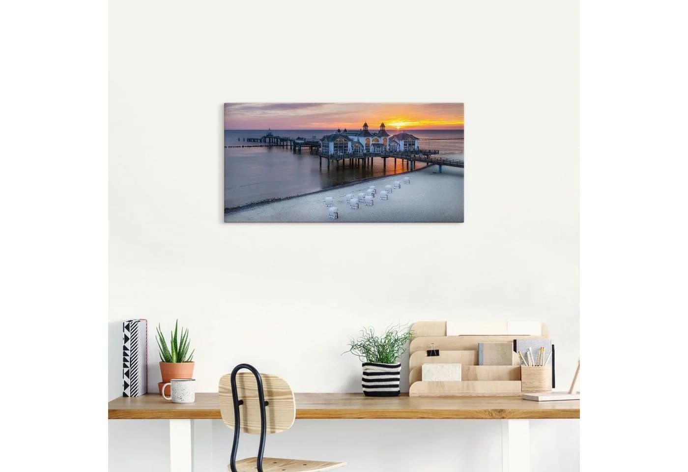Artland Wandbild RÜGEN Seebrücke Sonnenaufgang Alu/Leinwand