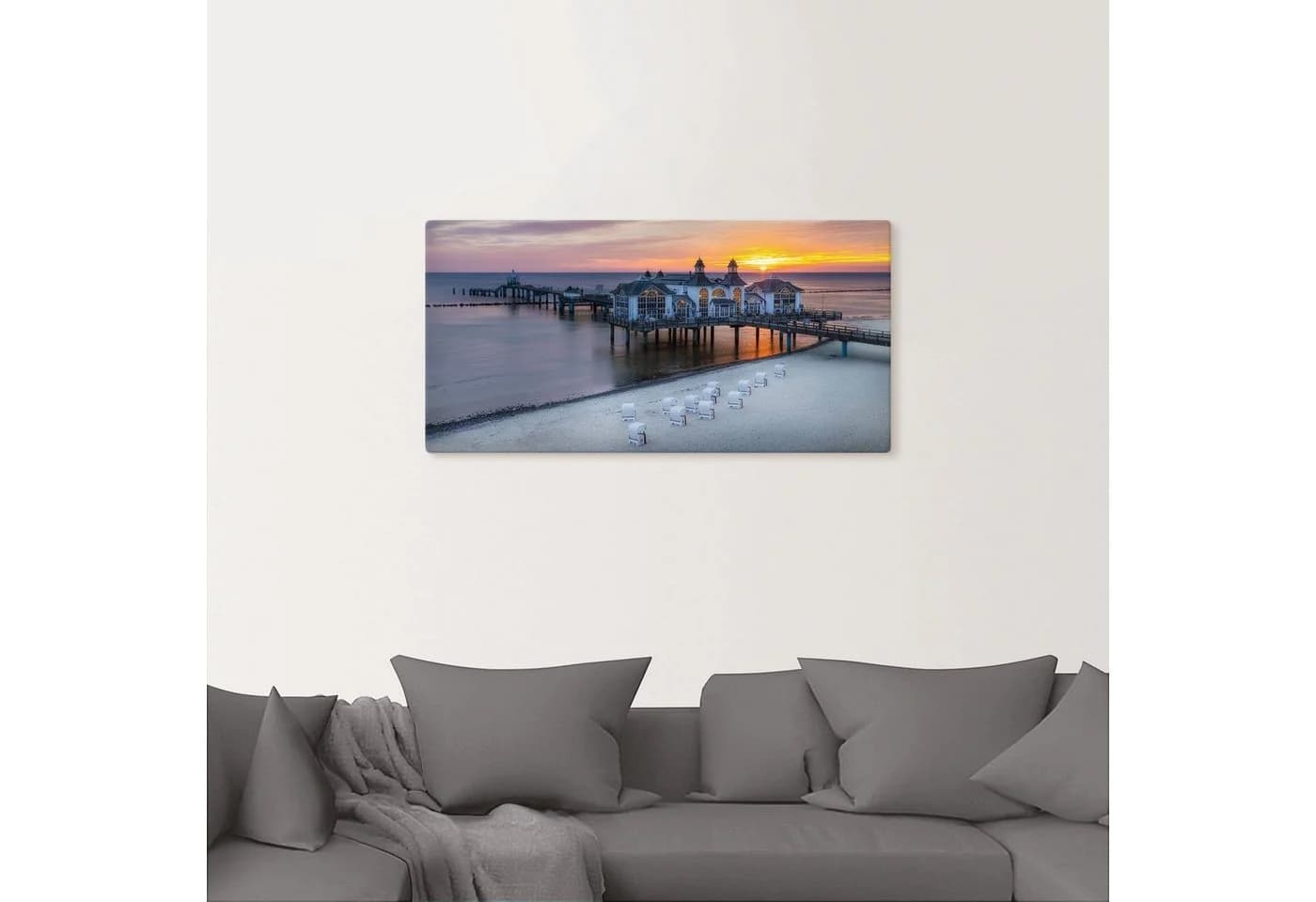 Artland Wandbild RÜGEN Seebrücke Sonnenaufgang Alu/Leinwand - Bild 3