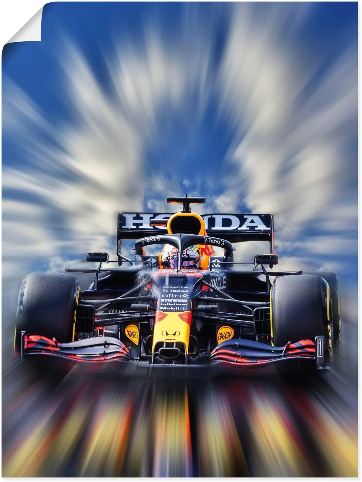 ARTLAND Wandbild Max Verstappen Weltmeister Formel 1 Blau