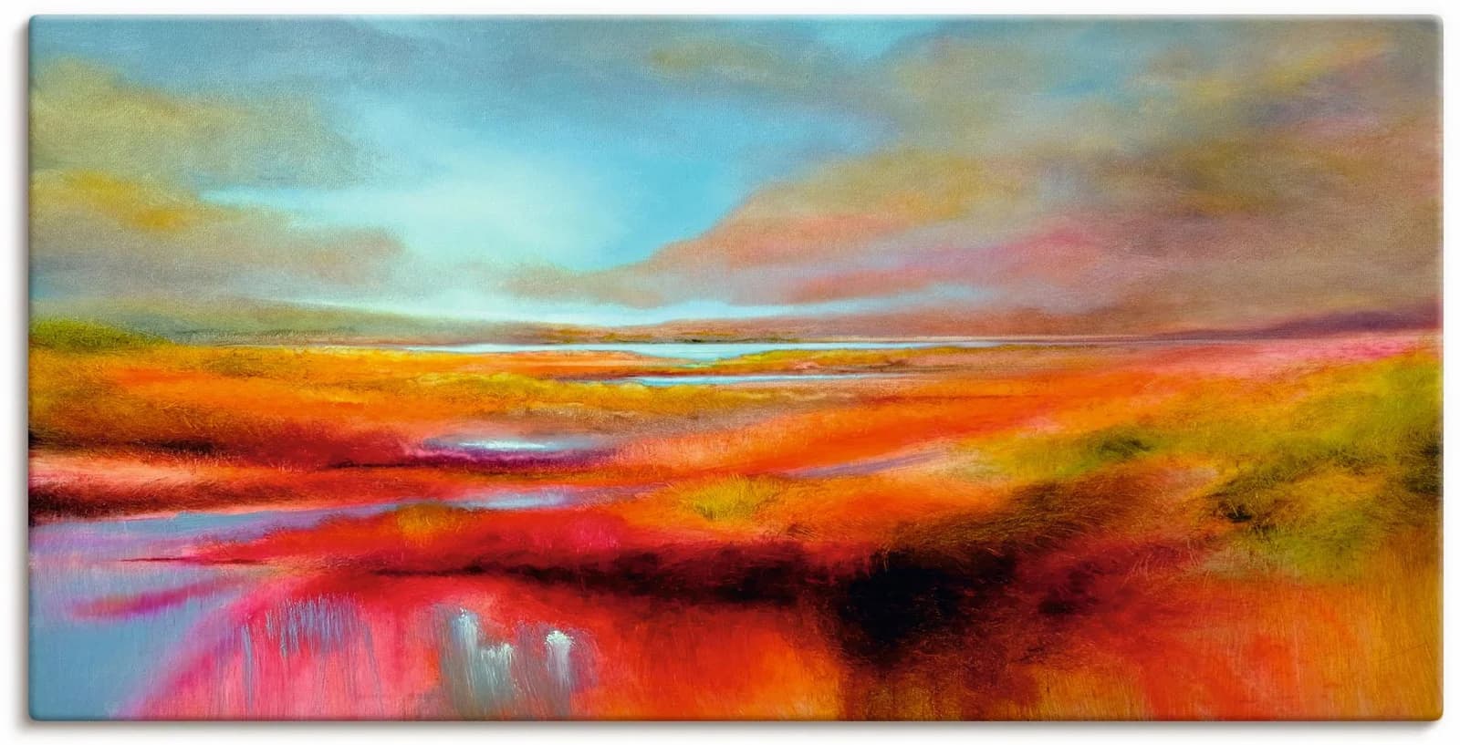 ARTLAND Leinwandbild Ein perfekter Tag Bunt Landschaftsbild
