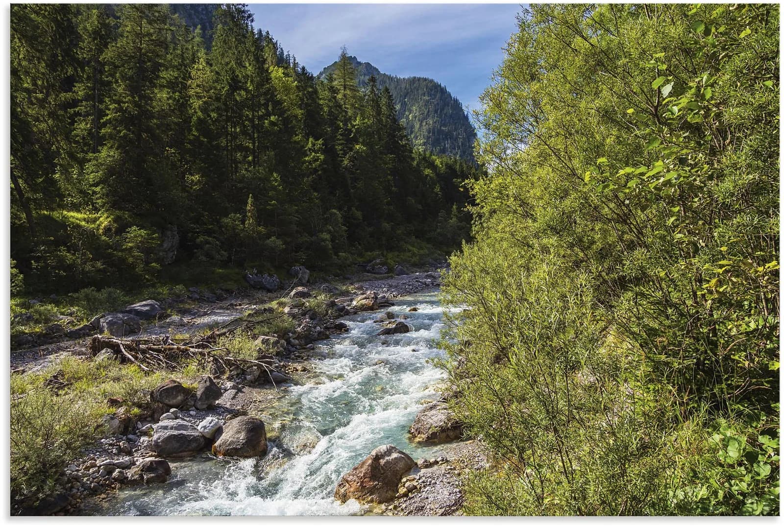 ARTLAND Alu-Dibond-Druck Wimbachtal Grün Querformat