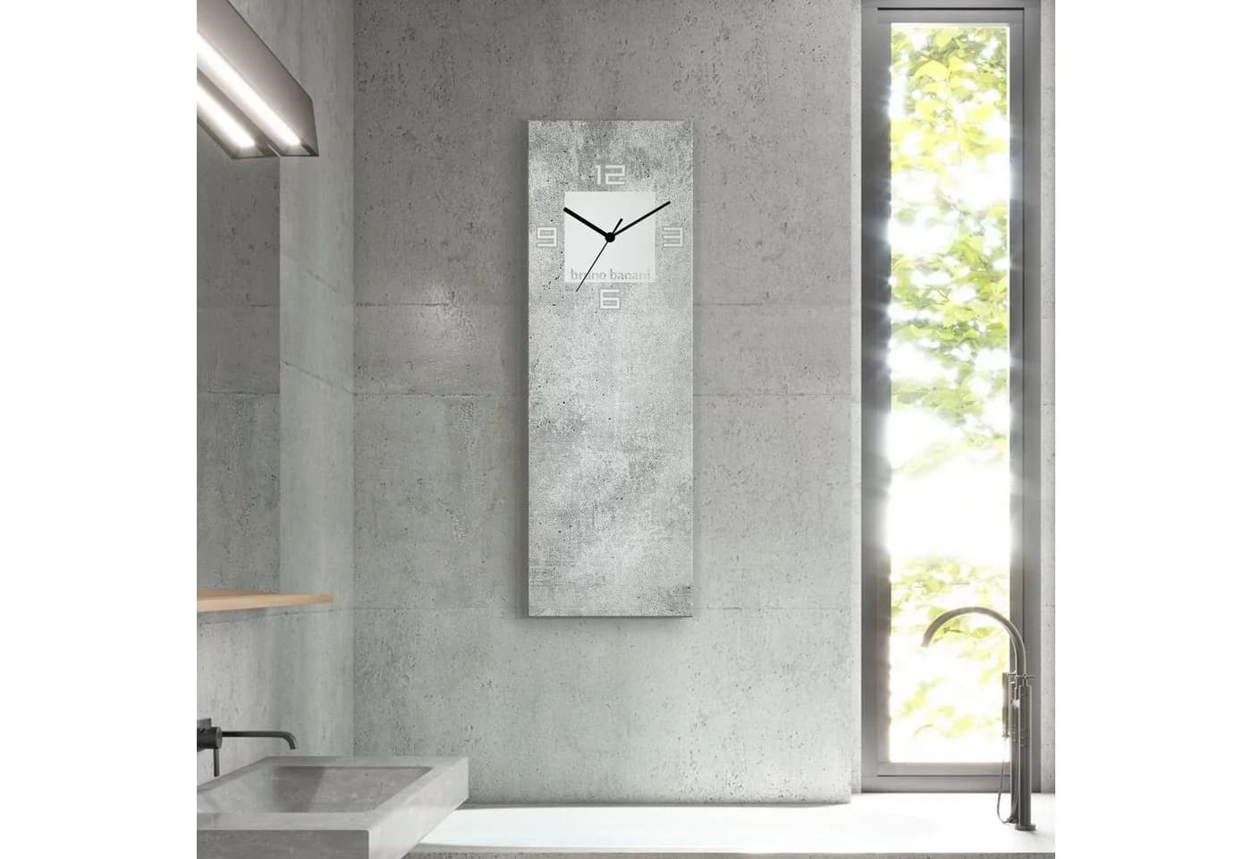Bruno Banani Wanduhr Beton auf Glas Grau Glasgehäuse Funkuhrwerk - Bild 2