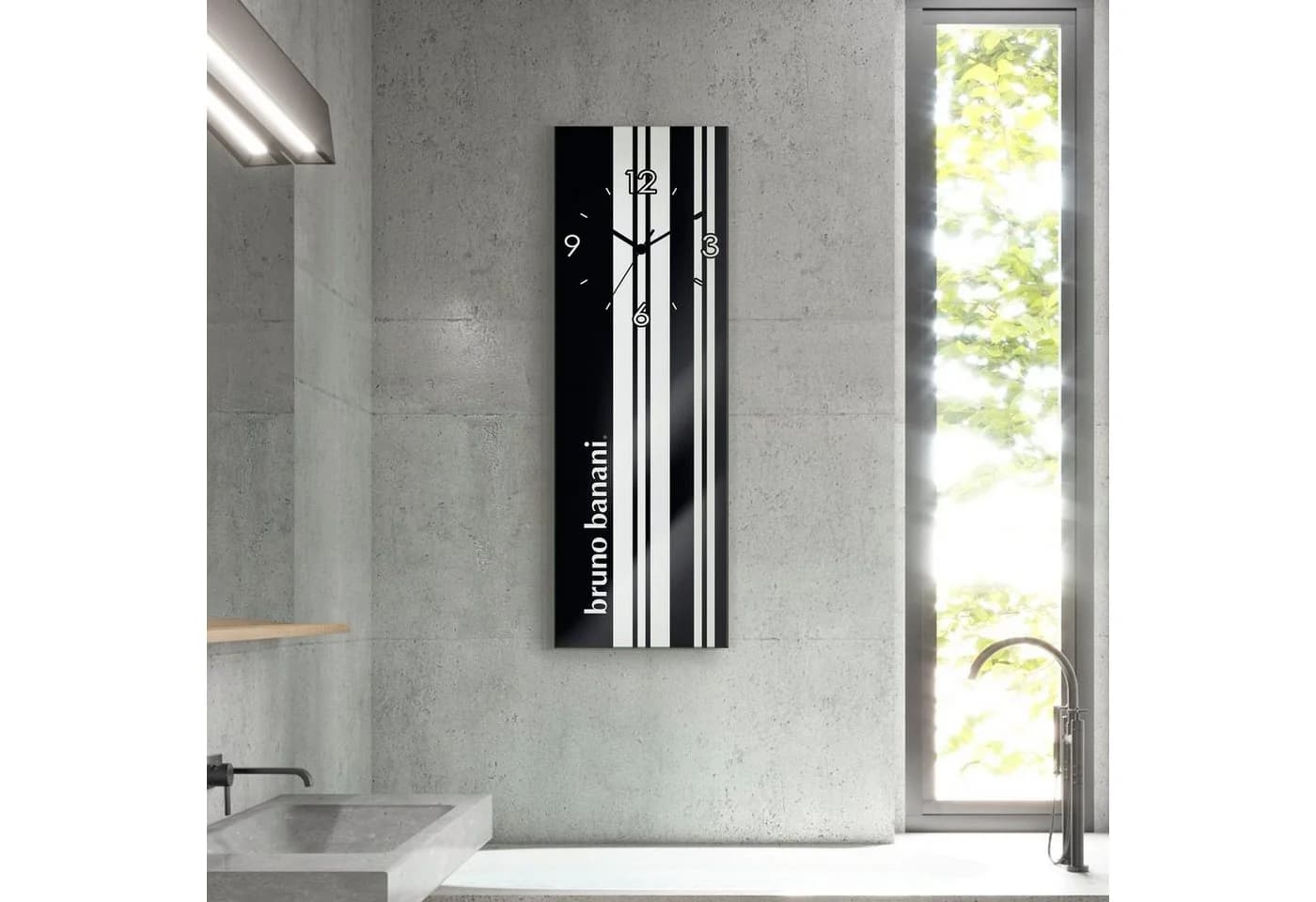Bruno Banani Wanduhr Stripes auf Glas lautlos ohne Tickgeräusche - Bild 2