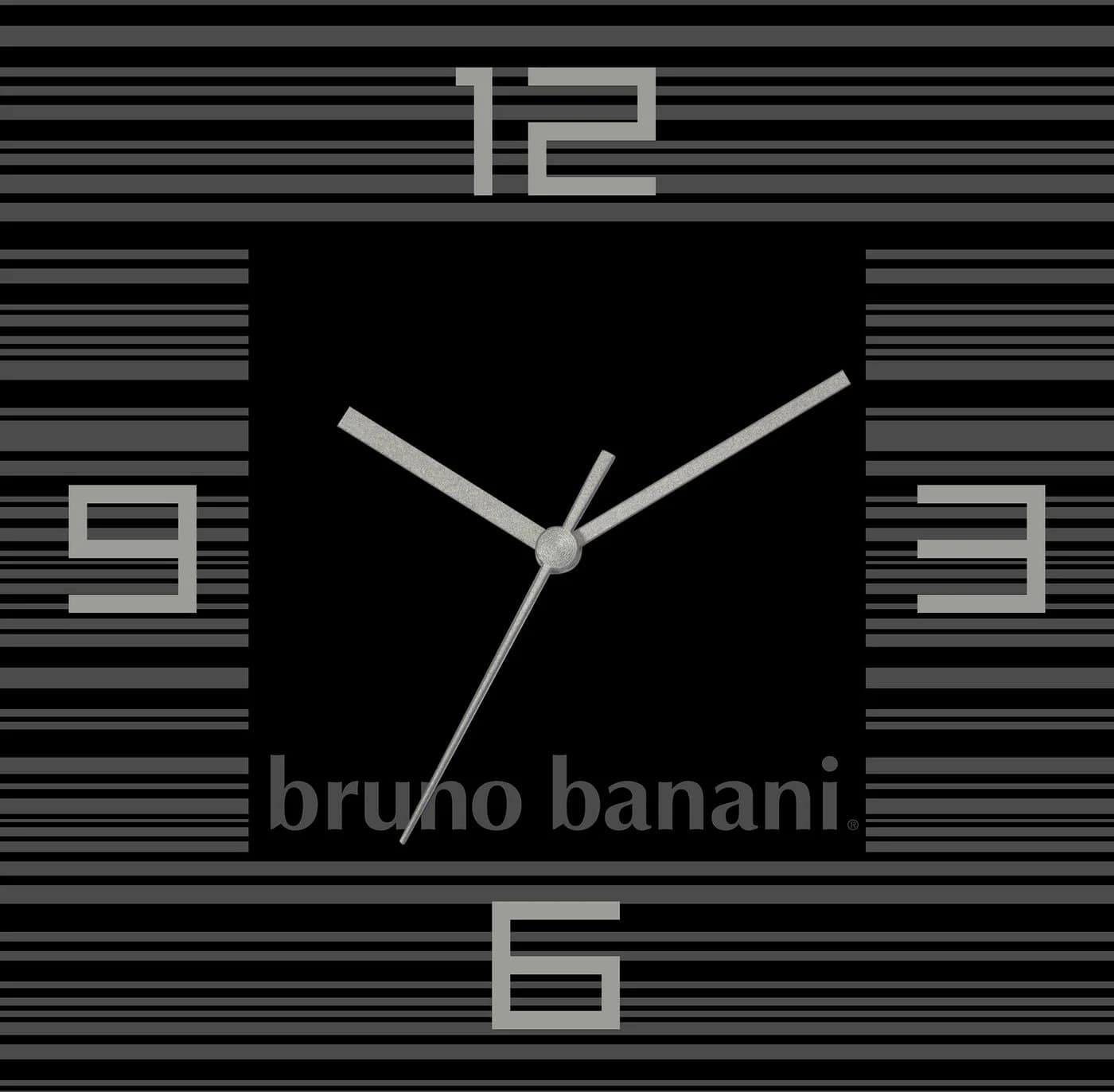 Bruno Banani Wanduhr Thin Stripes Schwarz Aluminium