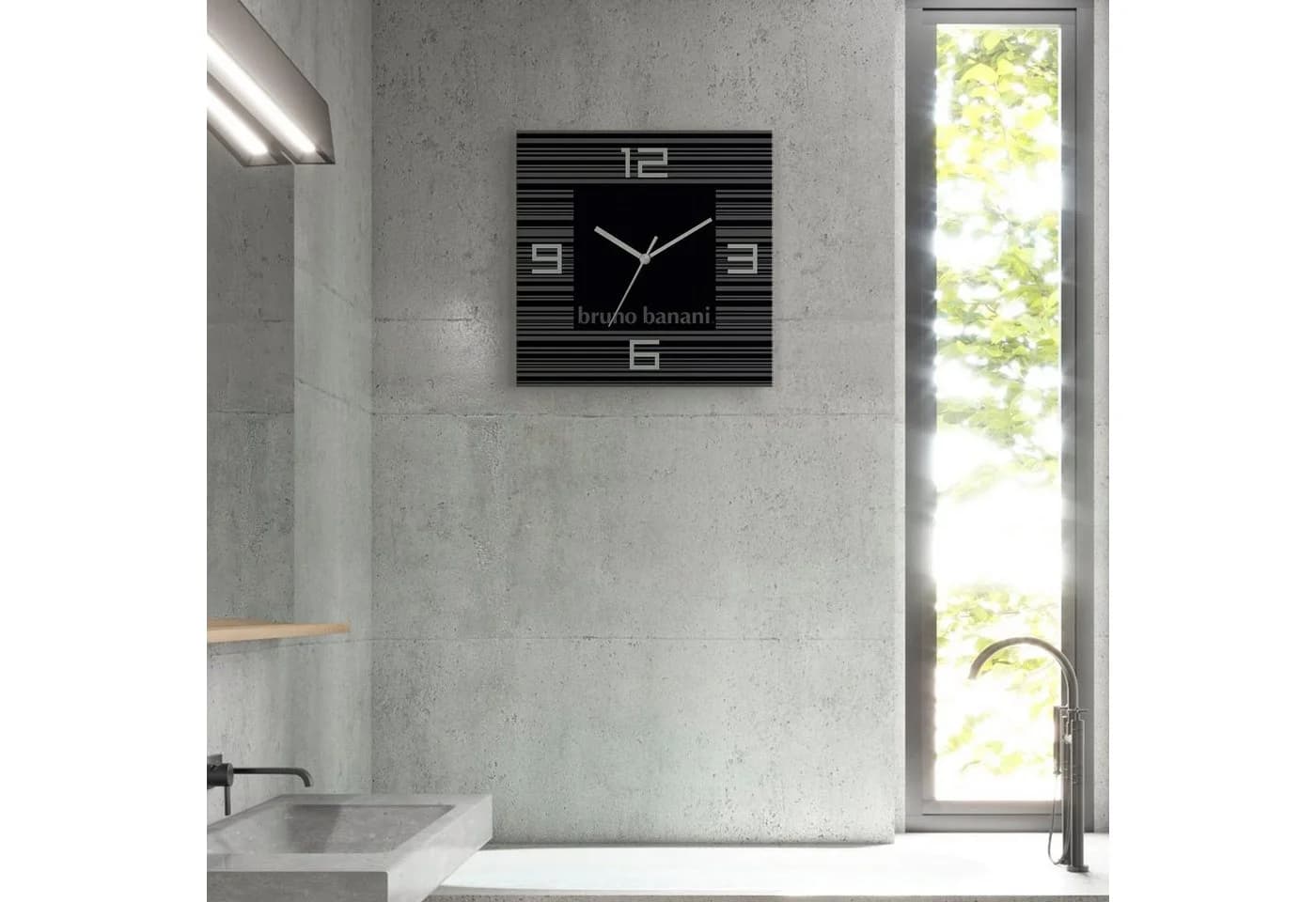 Bruno Banani Wanduhr Thin Stripes Schwarz Aluminium - Bild 2