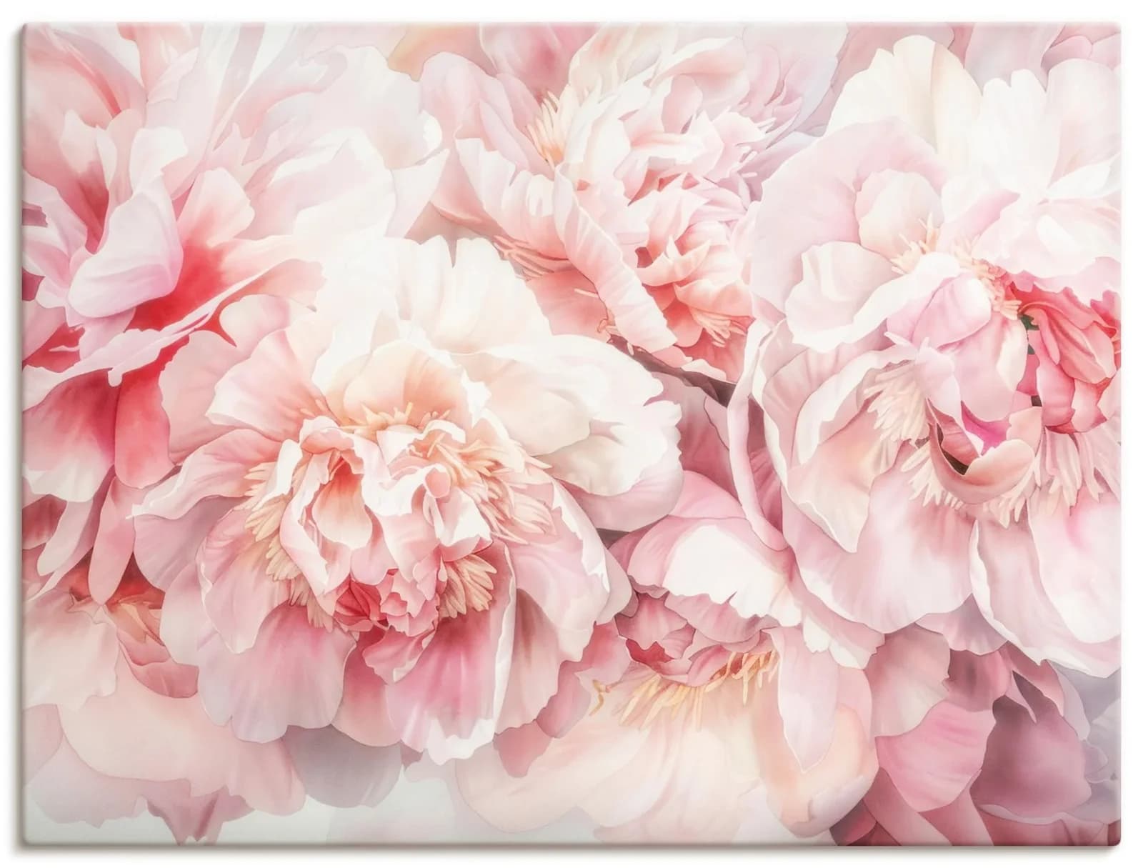 Artland Wandbild Rosa Farbene Pfingstrosen Aquarell