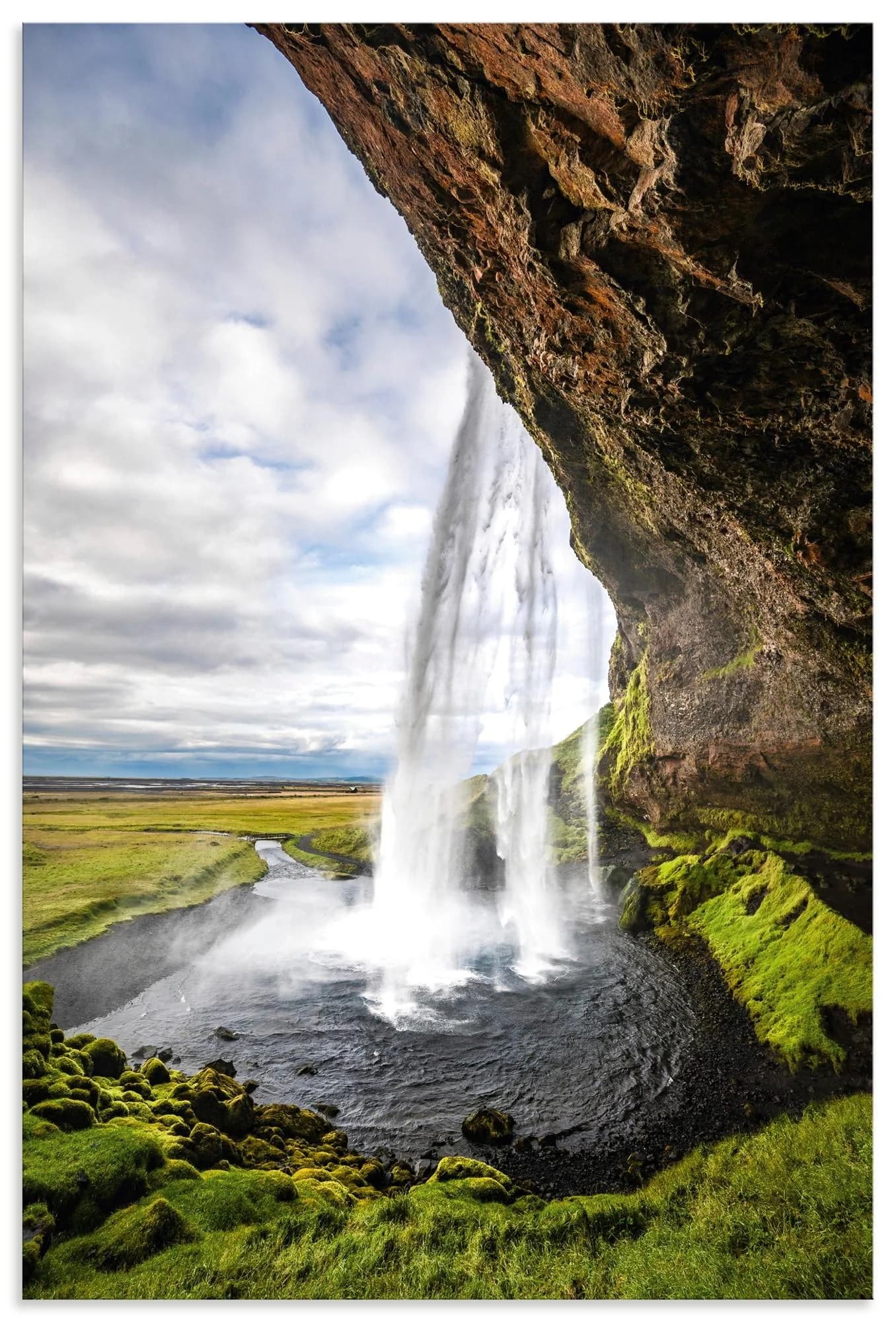 Artland Wasserfall Seljalandsfoss auf Island Wandbild Grün